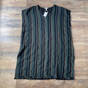 nwt women's EILEEN FISHER nori caftan size large/xl striped tunic top new $188